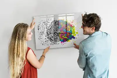 Quadro magnético para desenho tema abstração de cérebro