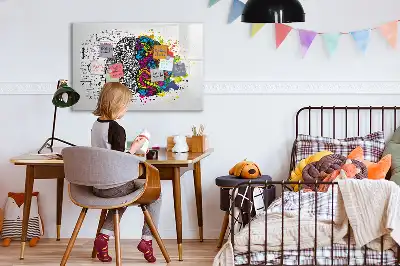 Quadro magnético para desenho tema abstração de cérebro