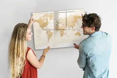 Mapa-múndi político quadro magnético para escrever