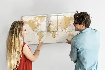 Mapa-múndi político quadro magnético para escrever