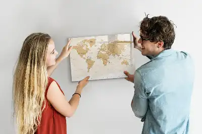 Mapa-múndi político quadro magnético para escrever