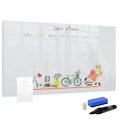Quadro magnético para escrever planner semanal