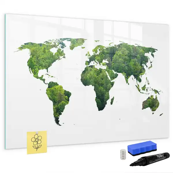 Mapa-múndi ecológico quadro magnético para desenhar