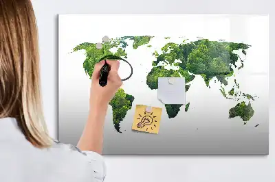 Mapa-múndi ecológico quadro magnético para desenhar