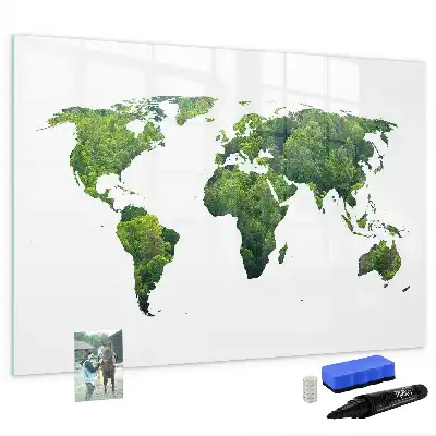 Mapa-múndi ecológico quadro magnético para desenhar