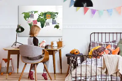 Mapa-múndi ecológico quadro magnético para desenhar