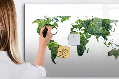 Mapa-múndi ecológico quadro magnético para desenhar