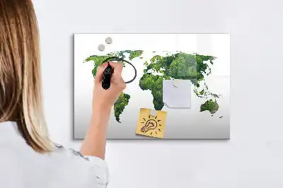 Mapa-múndi ecológico quadro magnético para desenhar
