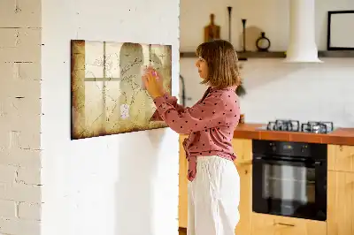 Mapa-múndi antigo quadro magnético para desenhar