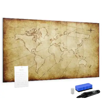 Mapa-múndi antigo quadro magnético para desenhar