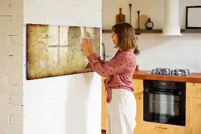 Mapa-múndi antigo quadro magnético para desenhar