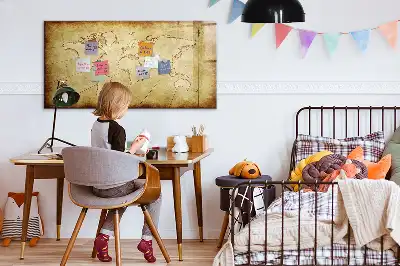 Mapa-múndi antigo quadro magnético para desenhar