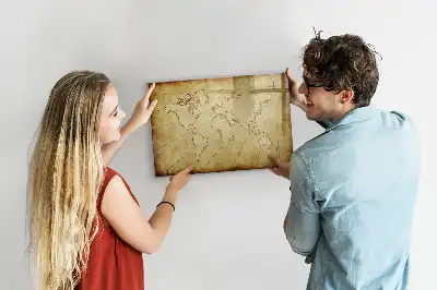 Mapa-múndi antigo quadro magnético para desenhar