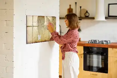 Mapa-múndi antigo quadro magnético para desenhar
