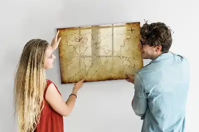 Mapa-múndi antigo quadro magnético para desenhar