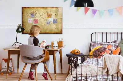 Mapa-múndi antigo quadro magnético para desenhar