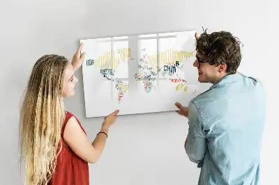 Quadro magnético para escrever temas de nomes dos países