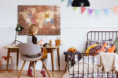 Quadro magnético para desenhar modelo mapa-múndi em tijolos
