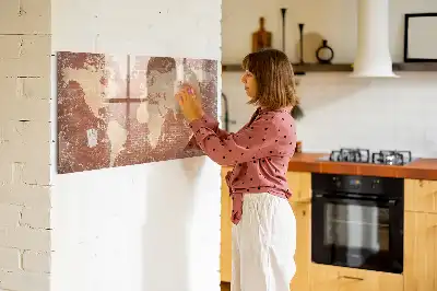 Quadro magnético para desenhar modelo mapa-múndi em tijolos