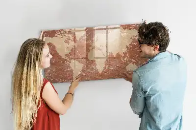 Quadro magnético para desenhar modelo mapa-múndi em tijolos
