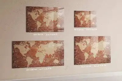 Quadro magnético para desenhar modelo mapa-múndi em tijolos