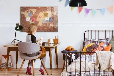 Quadro magnético para desenhar modelo mapa-múndi em tijolos