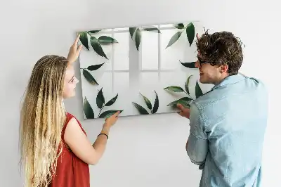 Quadro magnético para escrever com moldura de folhas