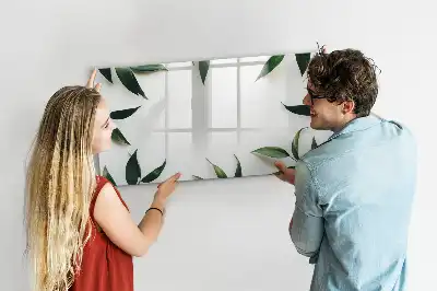 Quadro magnético para escrever com moldura de folhas