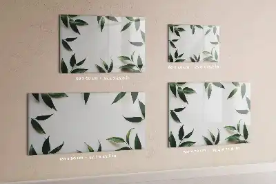 Quadro magnético para escrever com moldura de folhas