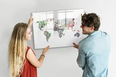 Quadro magnético para notas mapa de dinheiro