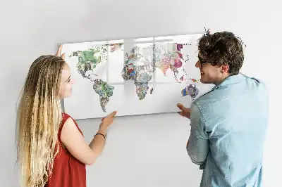 Quadro magnético para notas mapa de dinheiro