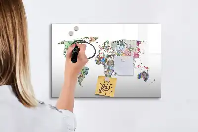 Quadro magnético para notas mapa de dinheiro