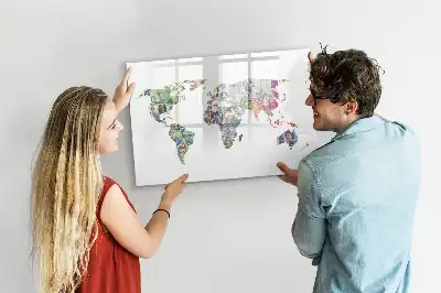 Quadro magnético para notas mapa de dinheiro