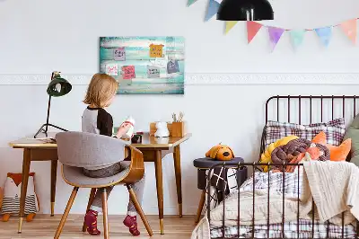 Quadro magnético para escrever tábuas azuis