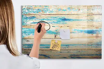 Quadro magnético para desenhar com acabamento em madeira arranhada