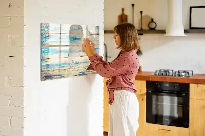 Quadro magnético para desenhar com acabamento em madeira arranhada