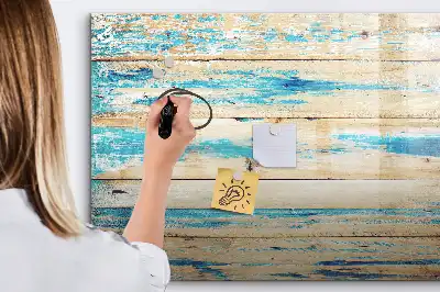 Quadro magnético para desenhar com acabamento em madeira arranhada
