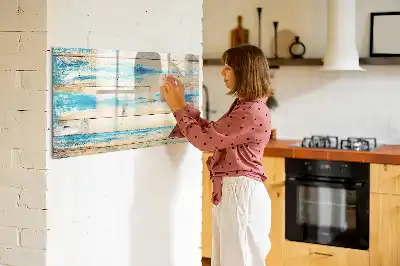 Quadro magnético para desenhar com acabamento em madeira arranhada