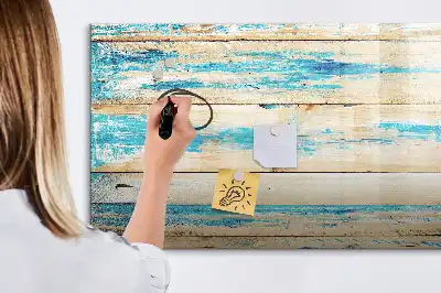 Quadro magnético para desenhar com acabamento em madeira arranhada
