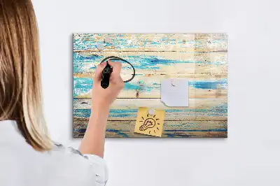 Quadro magnético para desenhar com acabamento em madeira arranhada