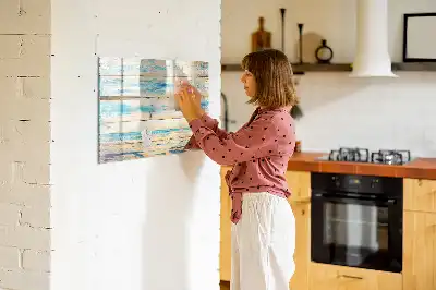 Quadro magnético para desenhar com acabamento em madeira arranhada