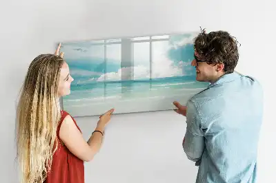 Quadro magnético para escrita com estampa de paisagem marítima