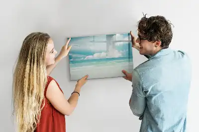 Quadro magnético para escrita com estampa de paisagem marítima