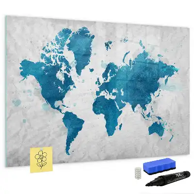 Mapa-múndi quadro para desenhar magnético