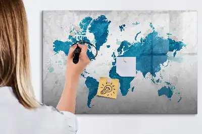 Mapa-múndi quadro para desenhar magnético