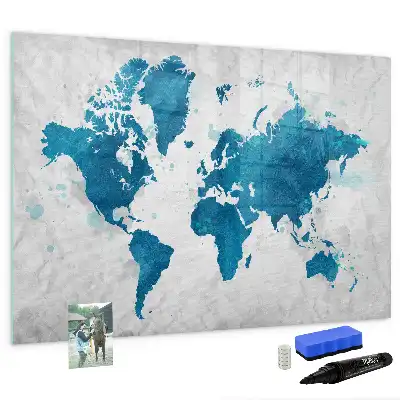Mapa-múndi quadro para desenhar magnético
