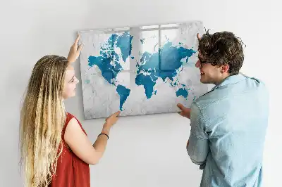 Mapa-múndi quadro para desenhar magnético