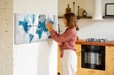 Mapa-múndi quadro para desenhar magnético