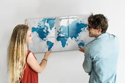 Mapa-múndi quadro para desenhar magnético