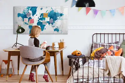 Mapa-múndi quadro para desenhar magnético